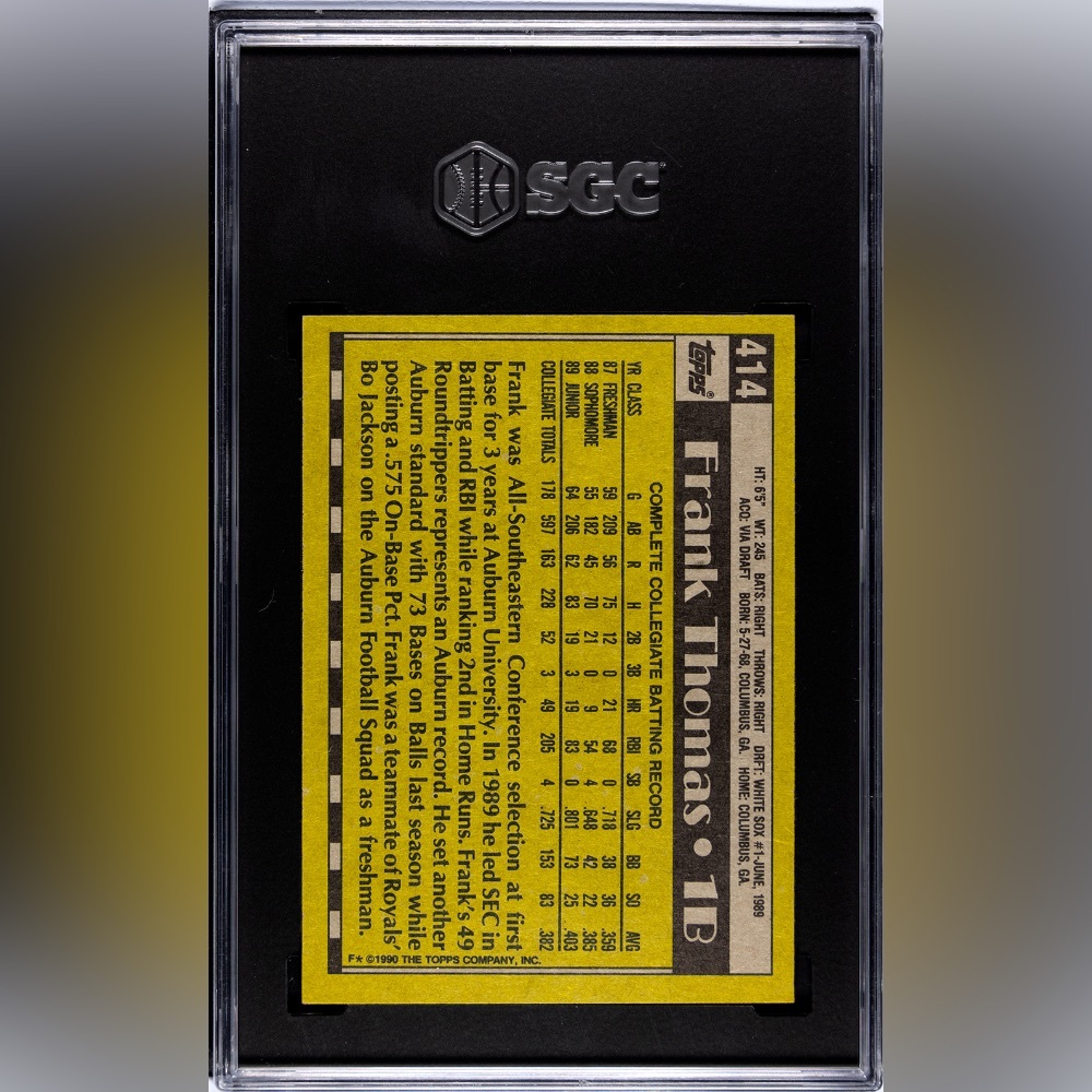 Graded! 1990 Topps Frank Thomas Rookie Card! - Picture 2 of 2